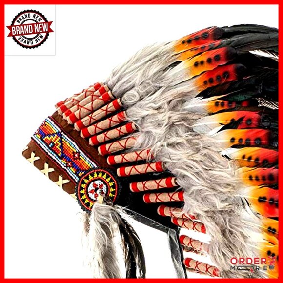 Handmade Feather Headdress, Adjustable Unisex Festival Costume Accessory main image 7
